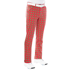 Royal & Awesome Pints Golf Pants in colorful diamonds on the course.