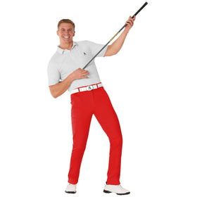 Royal and Awesome golf pants showing tee loops and pockets detail