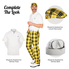 Royal & Awesome tee loops and tour slit detail on pants