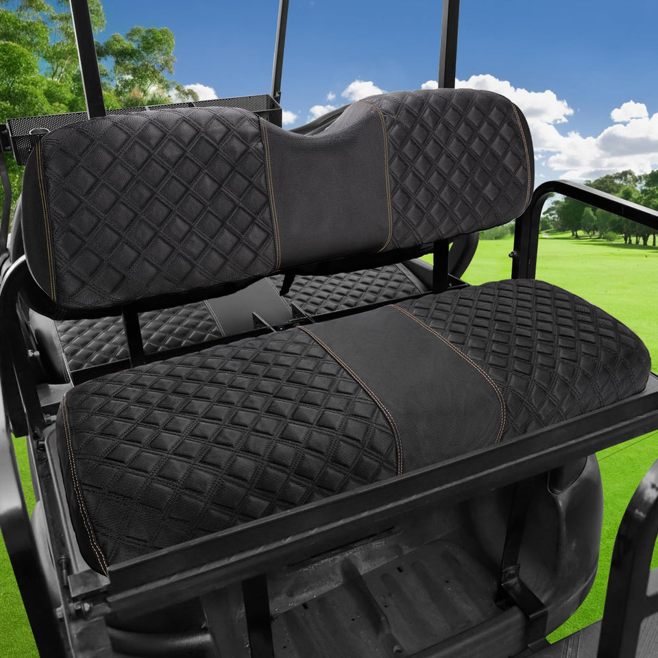 Roykaw 1680D Oxford rear seat cover universal fits multiple golf cart models and protects seats from scratches.