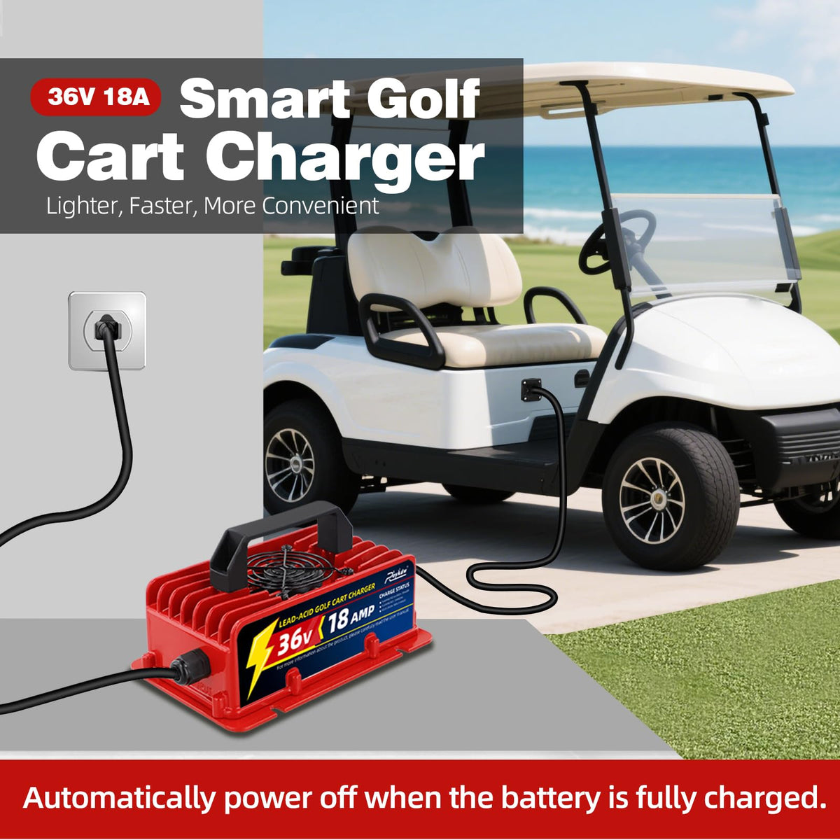 Roykaw 18A fast charging delivers quick top-ups between rounds