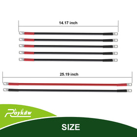 Roykaw 25.19-inch black cable length for main power runs in EZGO carts.