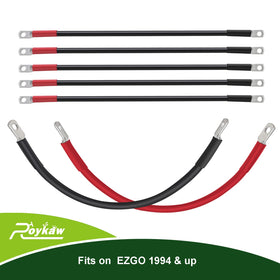 Roykaw 25.19-inch red cable length for positive connections in EZGO carts.