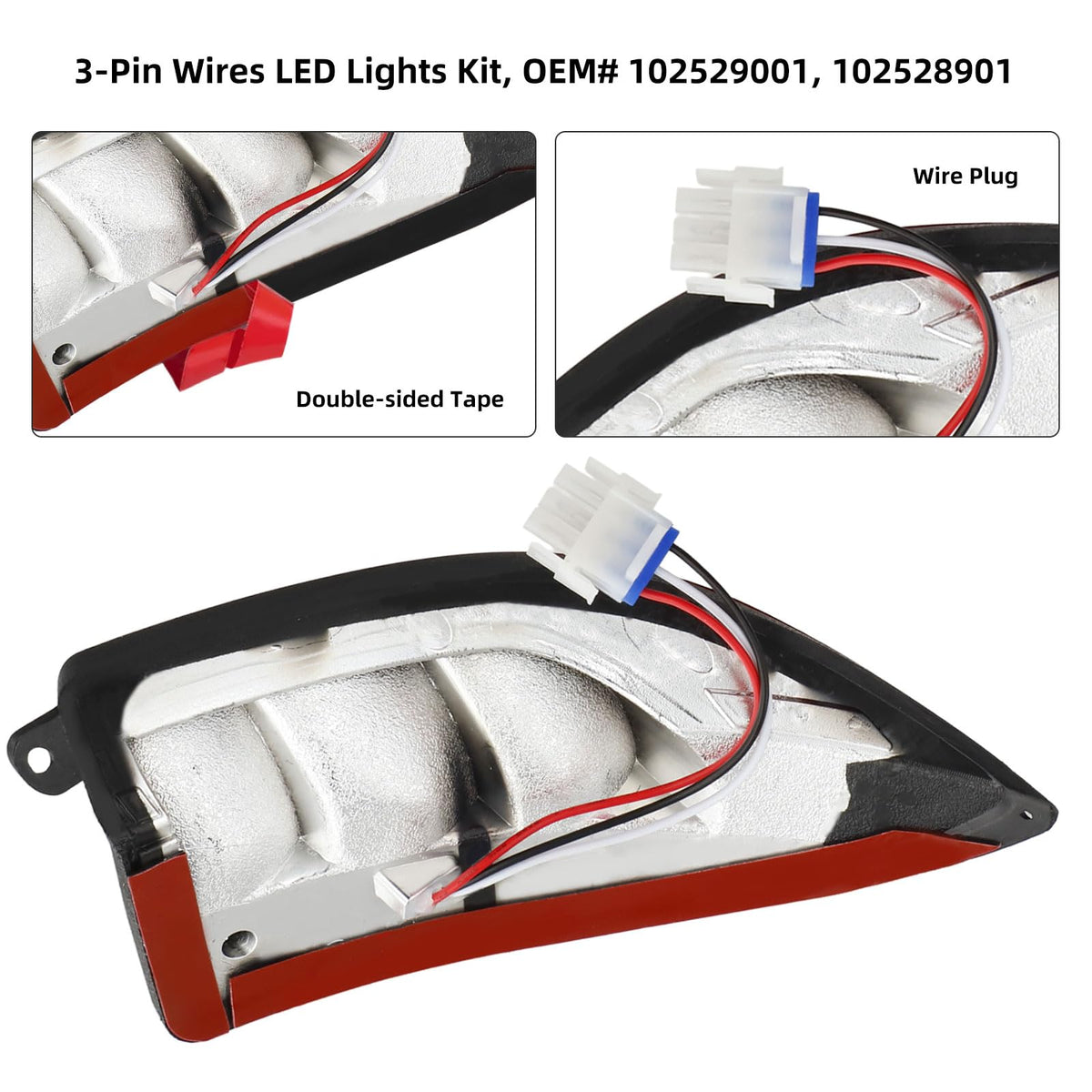 Roykaw 3-pin wired taillights kit simplifies installation