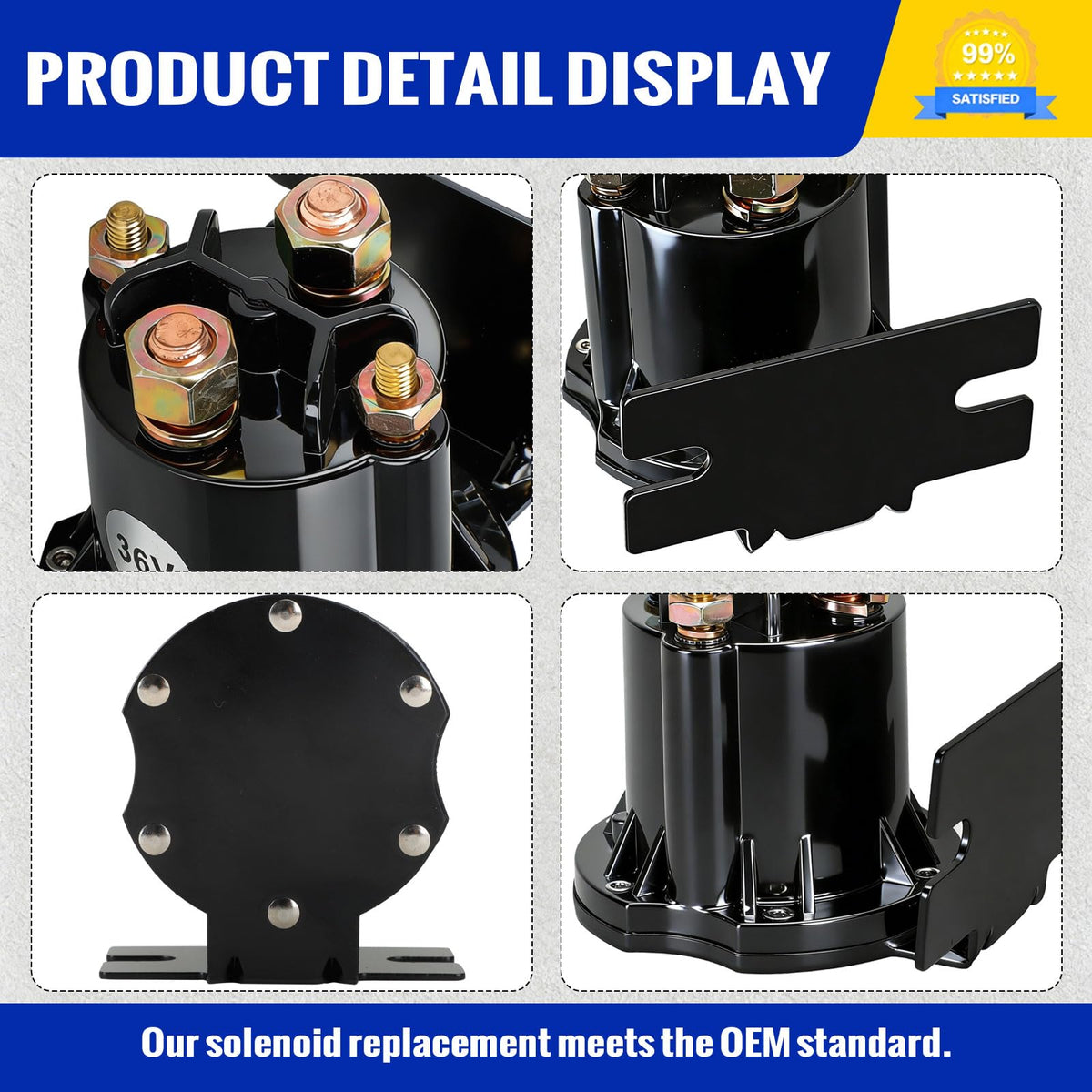 Roykaw 36V 150A solenoid copper contacts ensure durable current flow