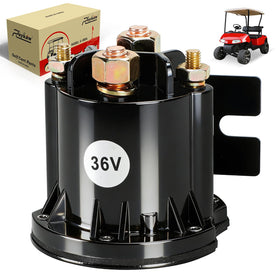 Roykaw 36V 150A solenoid front view showing copper contacts for EZGO RXV with reliable power transfer