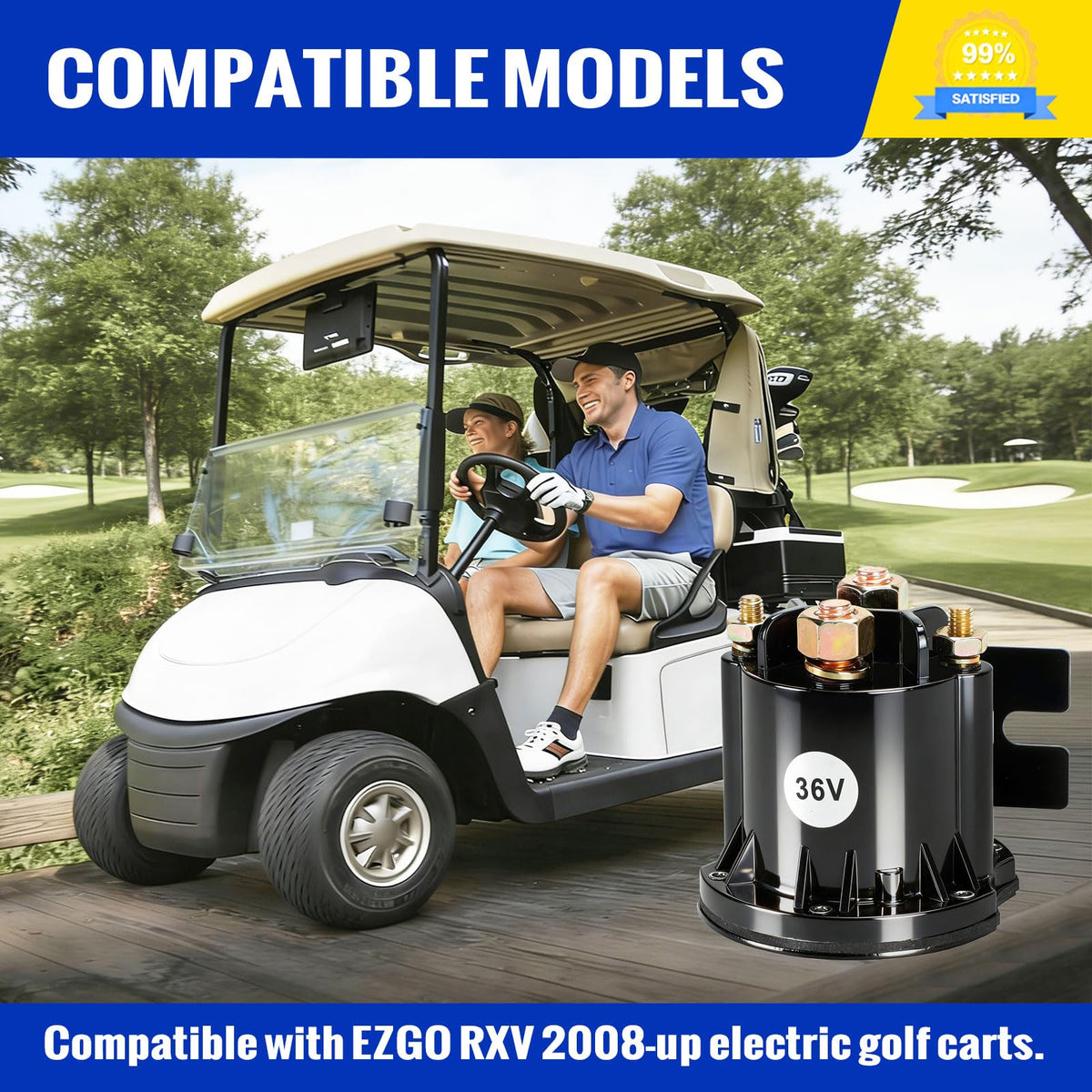 Solid mounting holes ensure a secure fit on the EZGO RXV chassis