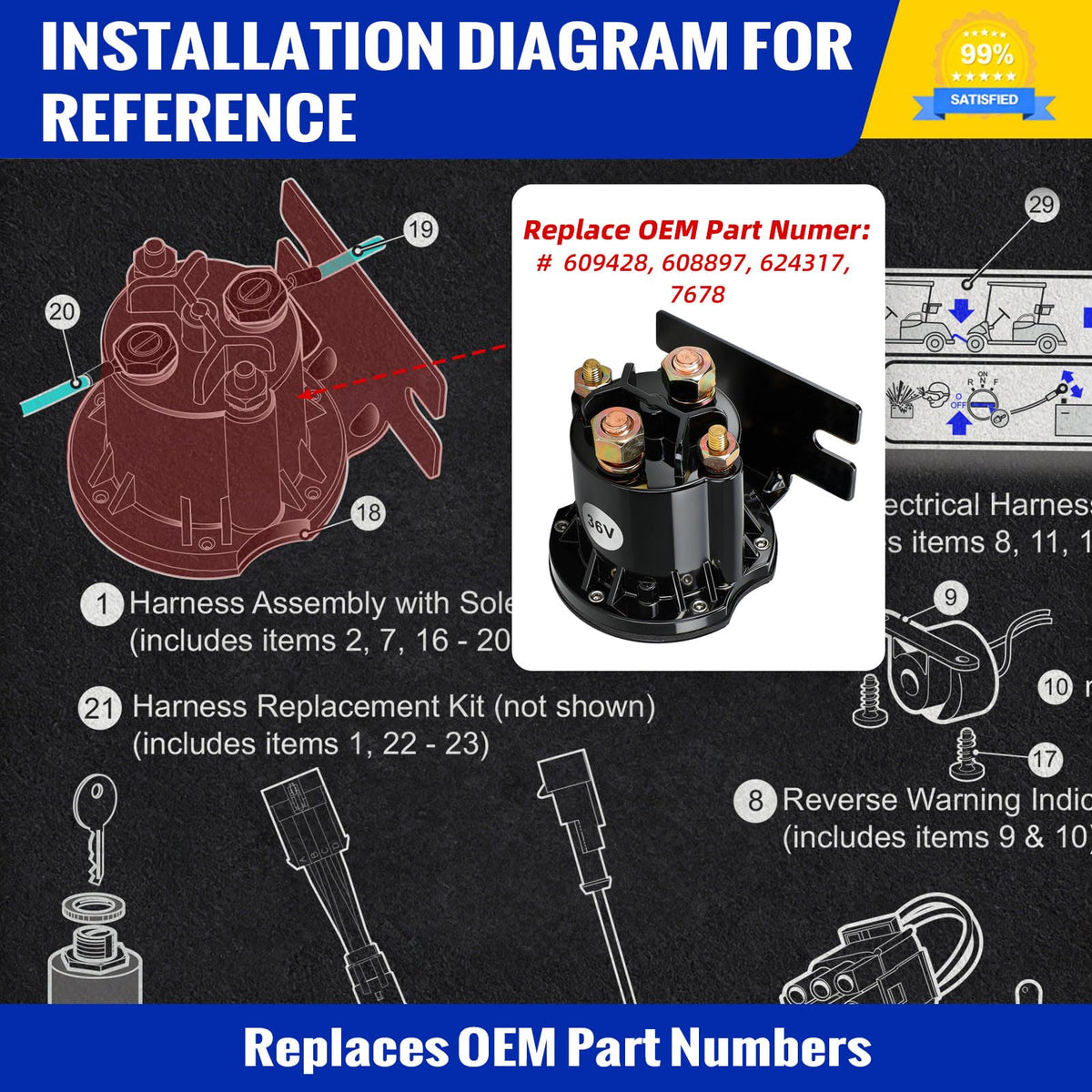 Roykaw solenoid in OEM style packaging with clear compatibility notes