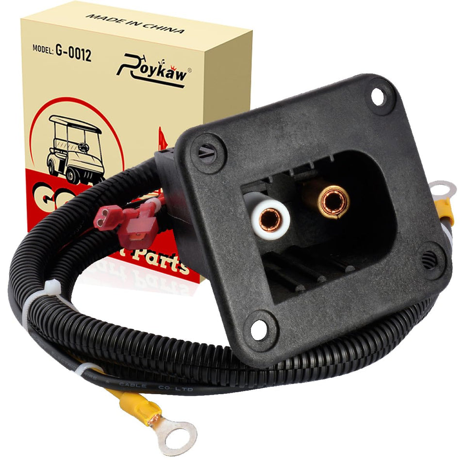 Roykaw 36V powerwise receptacle with harness for EZGO carts ensures secure charging connection
