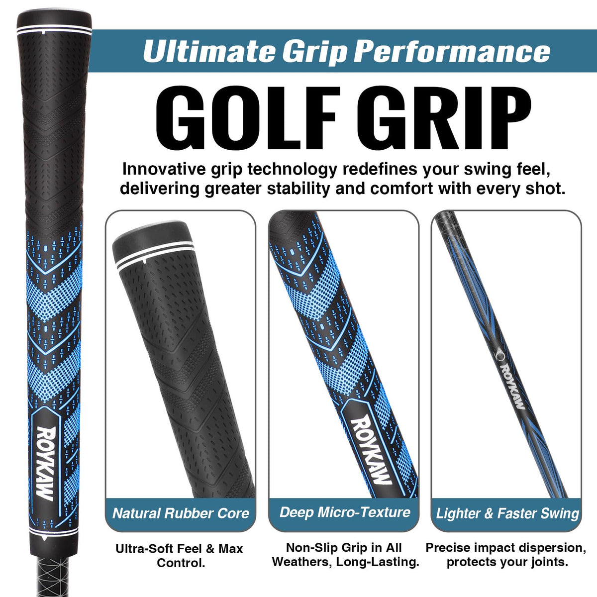 Roykaw 4 Hybrid grip texture enhances secure handling during rounds.