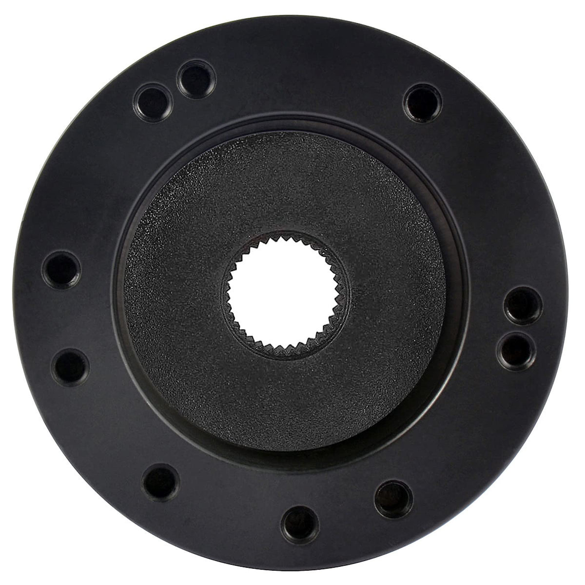Roykaw steering adapter with black finish complements any color steering wheel.