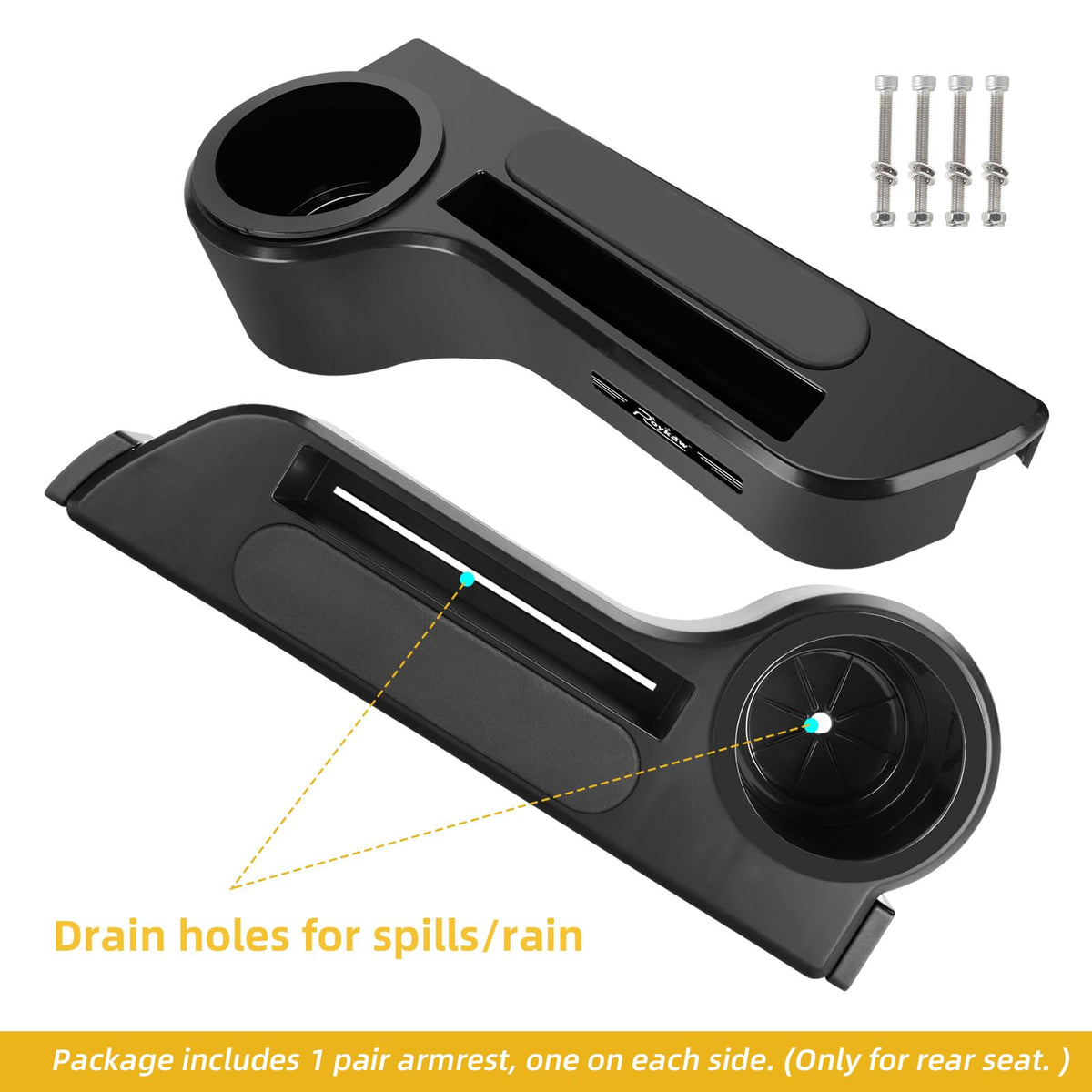 Roykaw black armrest blends with interior styling