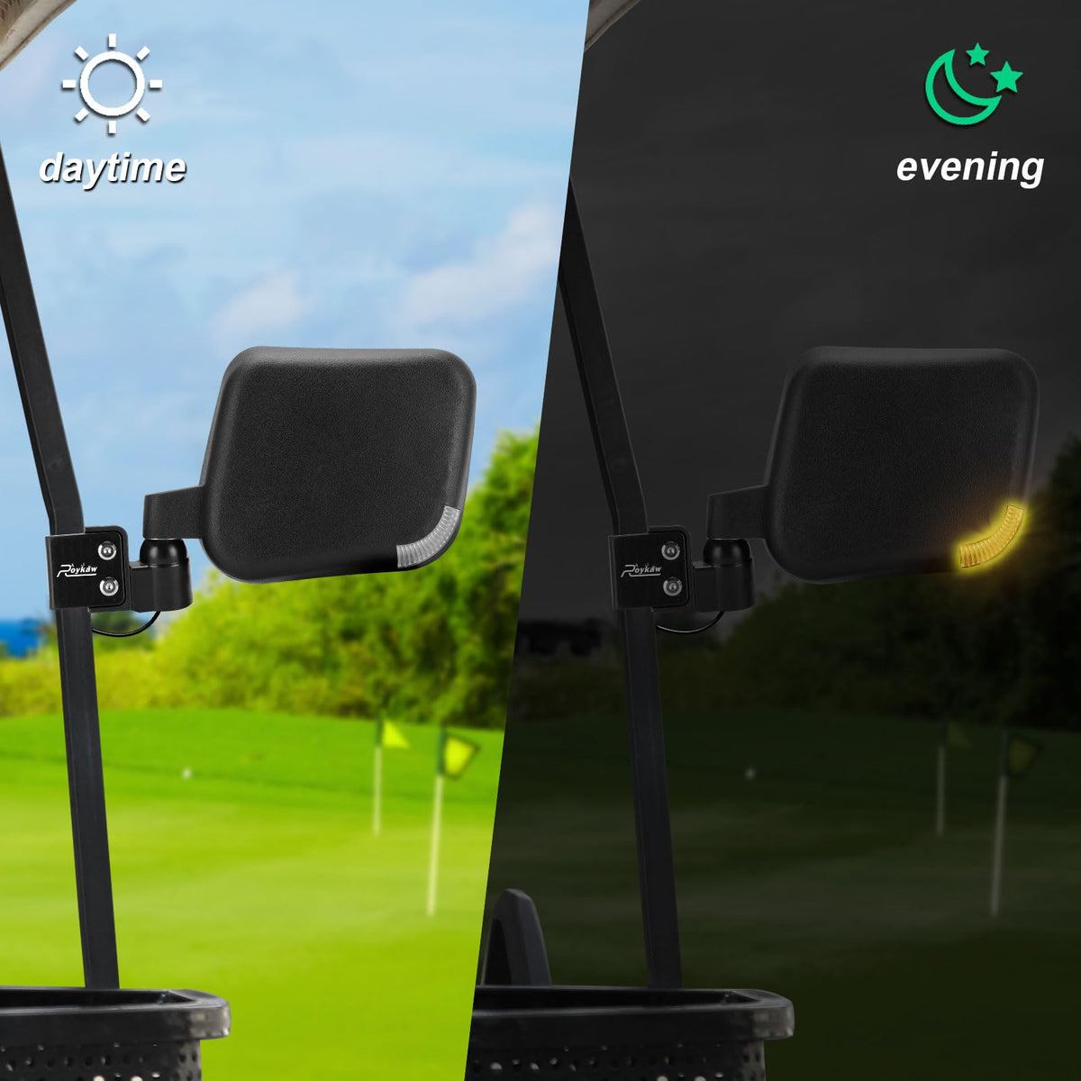 Roykaw arrow blinker lights enhance daytime and nighttime visibility