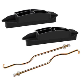 Roykaw rods pair with the plate to prevent battery shifts during bumps