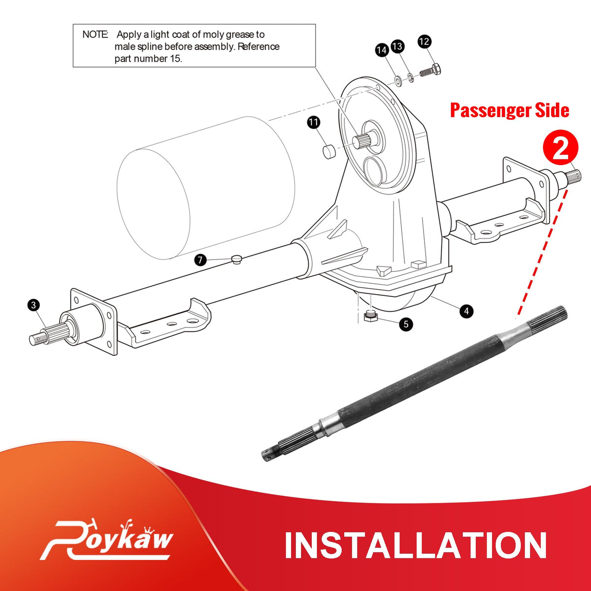 Roykaw bearing and seal pack included for EZGO longevity.