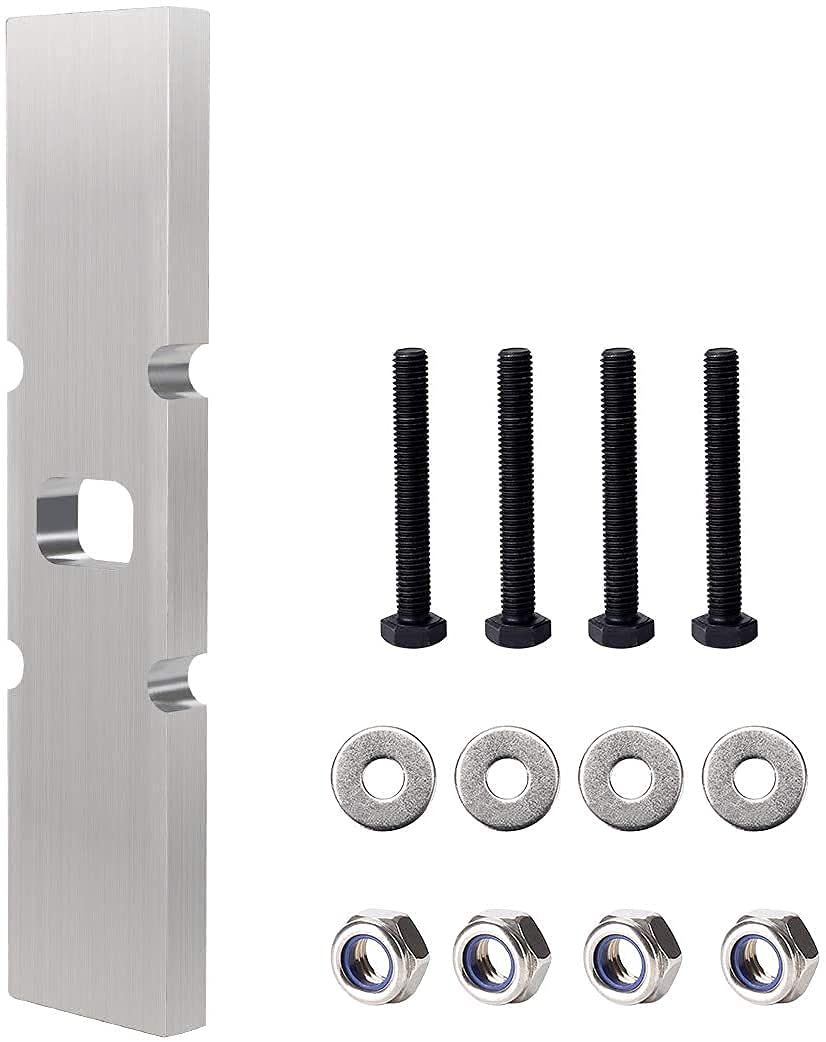 Close-up of Roykaw billet aluminum lift block showing durable construction and quality.