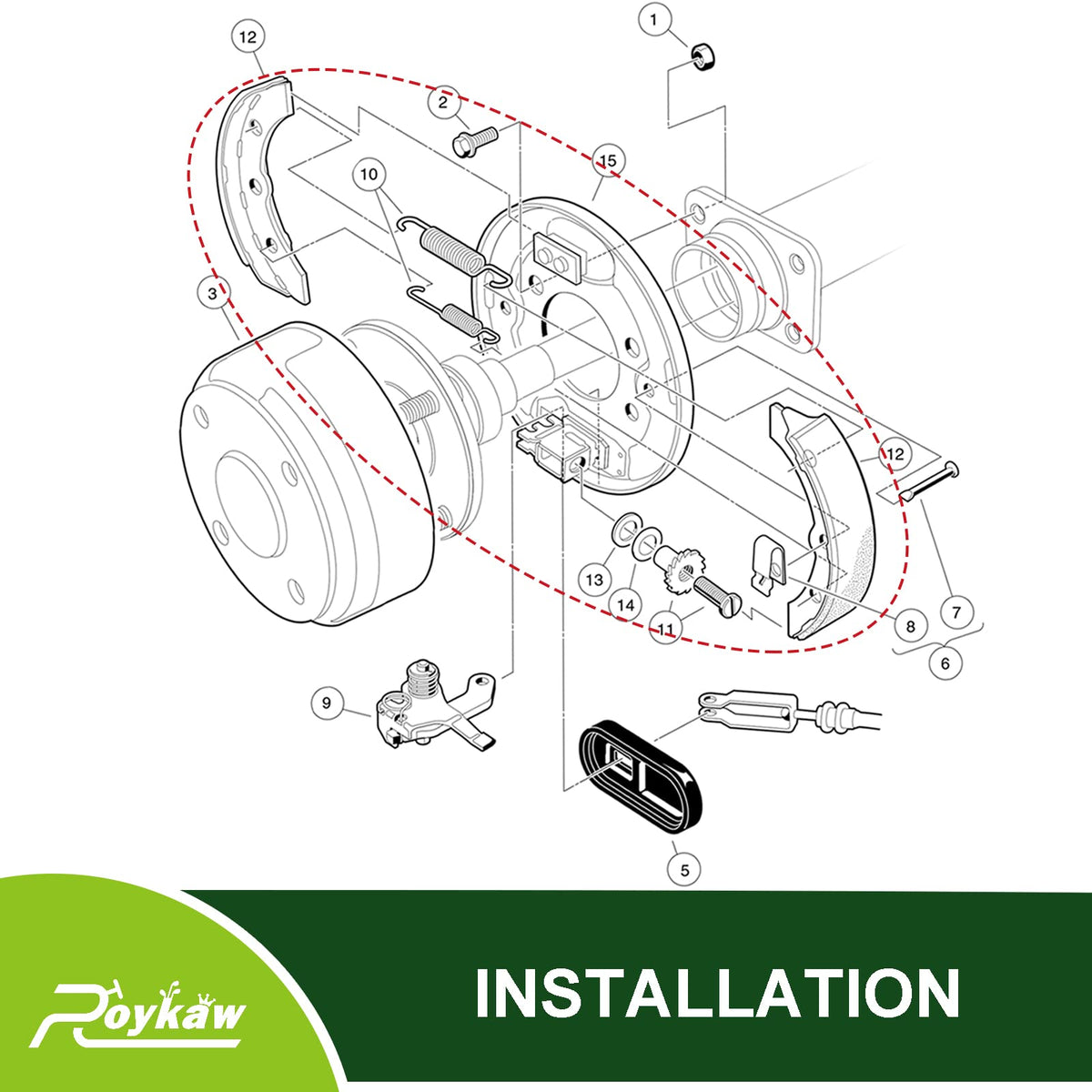 Roykaw brake cluster packaging with two clusters included
