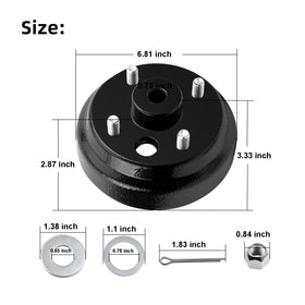 Roykaw brake drum hub uses heat-resistant, waterproof material.