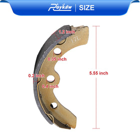 Roykaw brake shoes kit assembly view shows compatible self‑adjusting parts