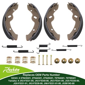 Roykaw brake springs kit EZGO closeup of springs and hardware