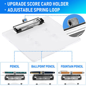 Roykaw clear acrylic scorecard holder for transparent visibility.