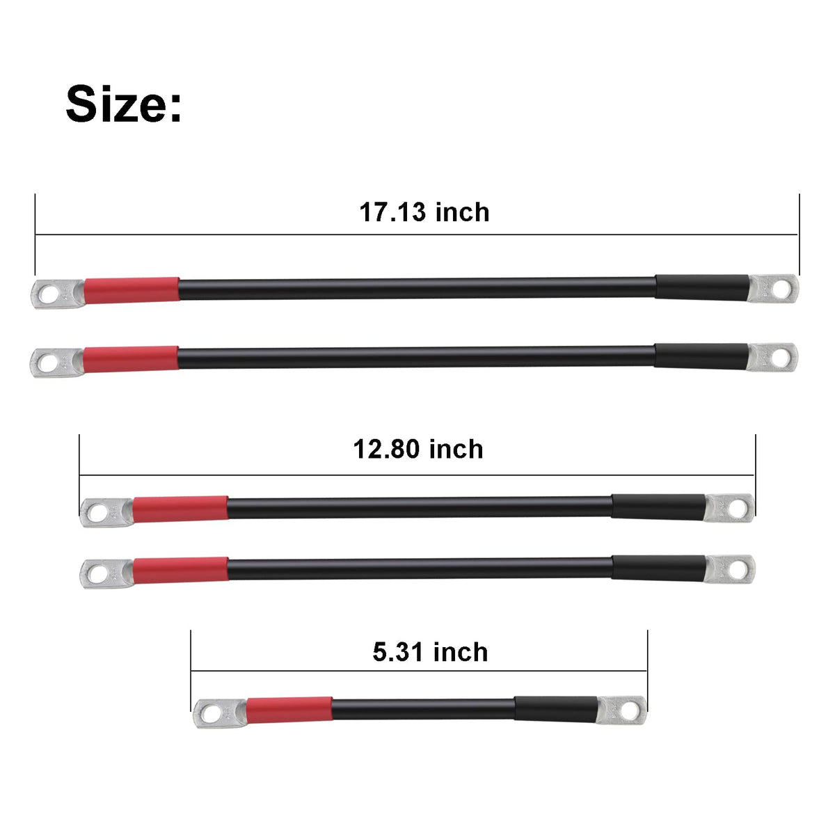 Roykaw clearly labeled red positive and black negative cables for safe wiring