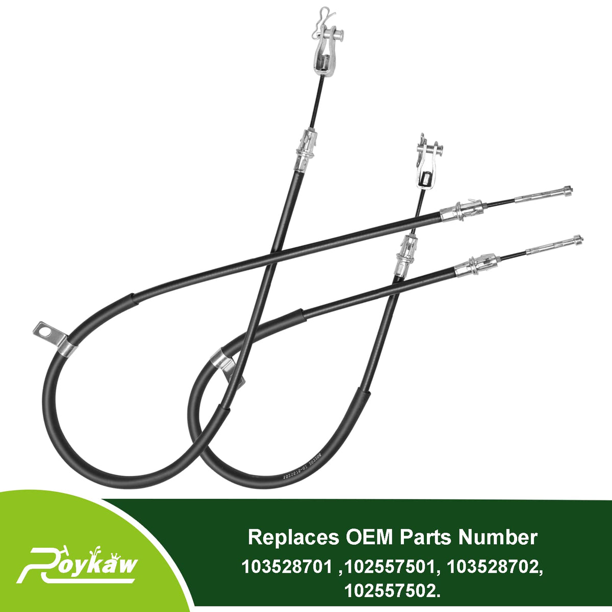 Roykaw brake cable set, passenger side, 49-inch length, for Club Car Precedent.