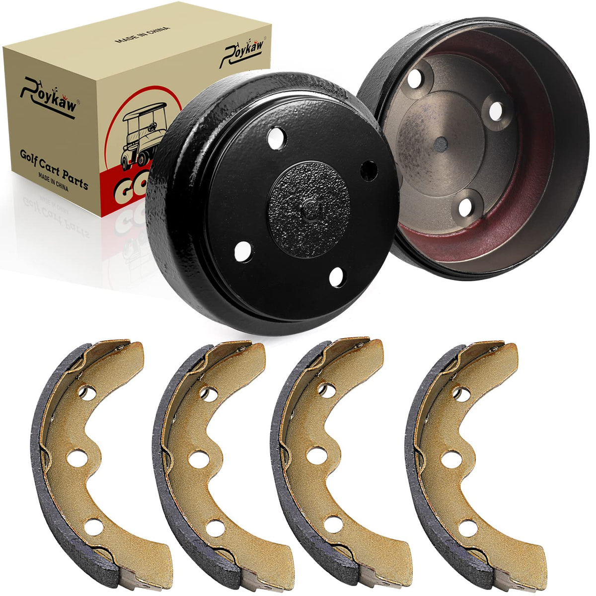 Roykaw brake drum for Club Car DS, front view, reliable stopping potential