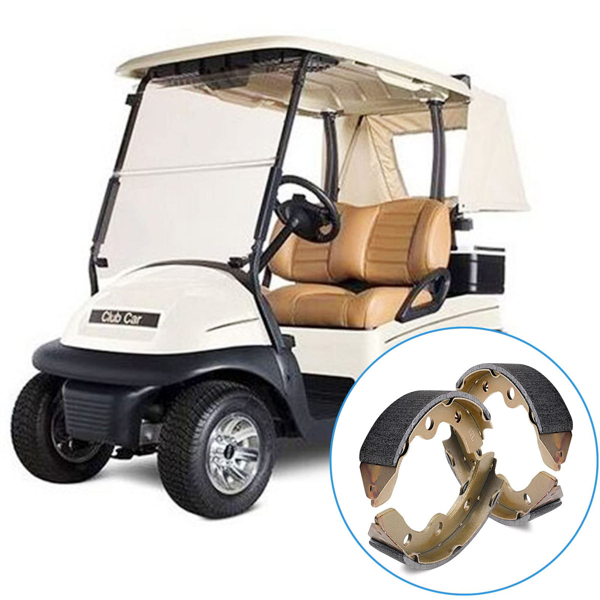 Roykaw installed brake drum and shoes on Club Car during mid‑installation
