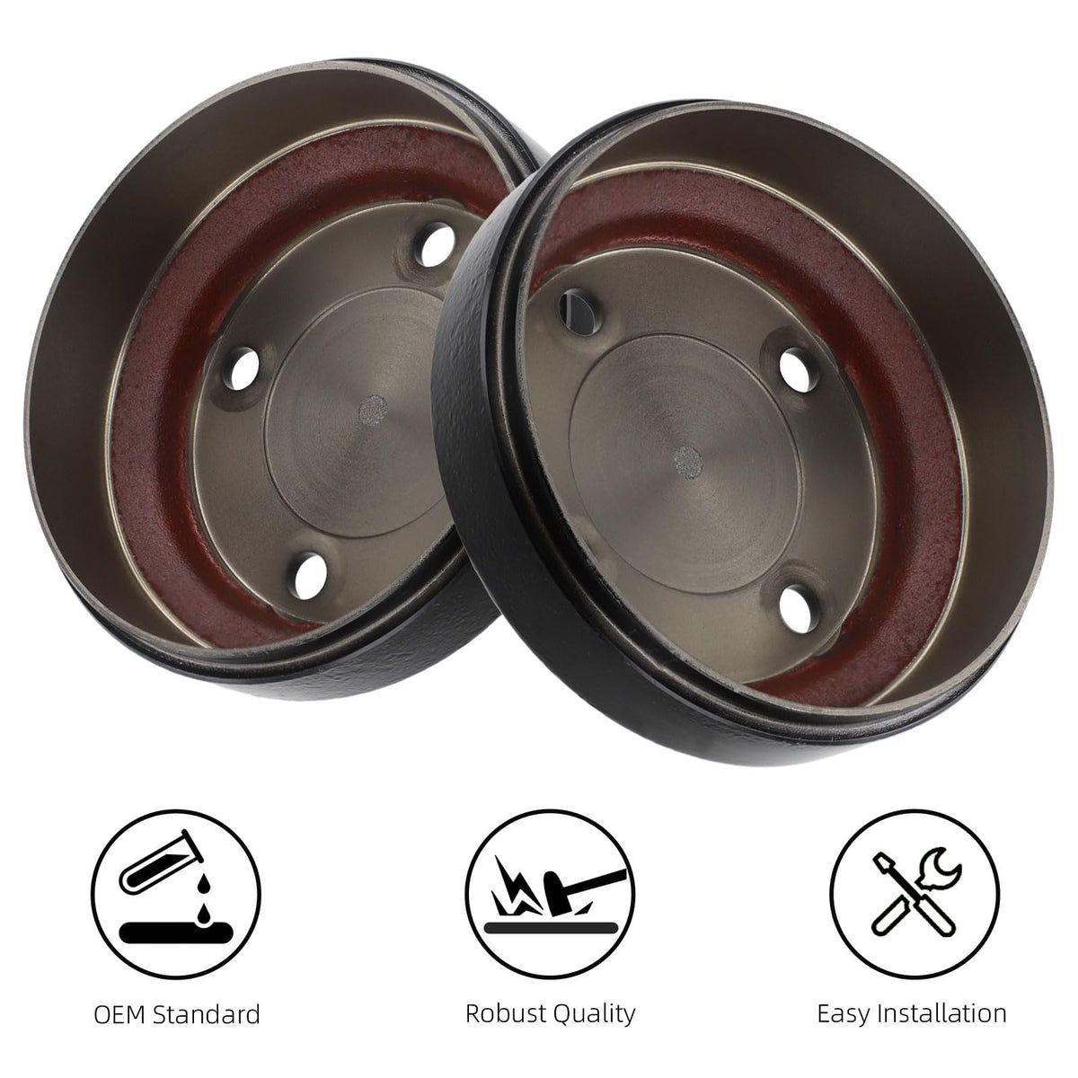 Roykaw Club Car DS 1995+ rear brake drum showing OEM compatibility.