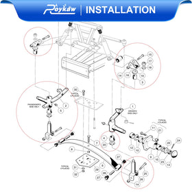 Roykaw A-arm bushing kit for Club Car DS reduces play and vibration.