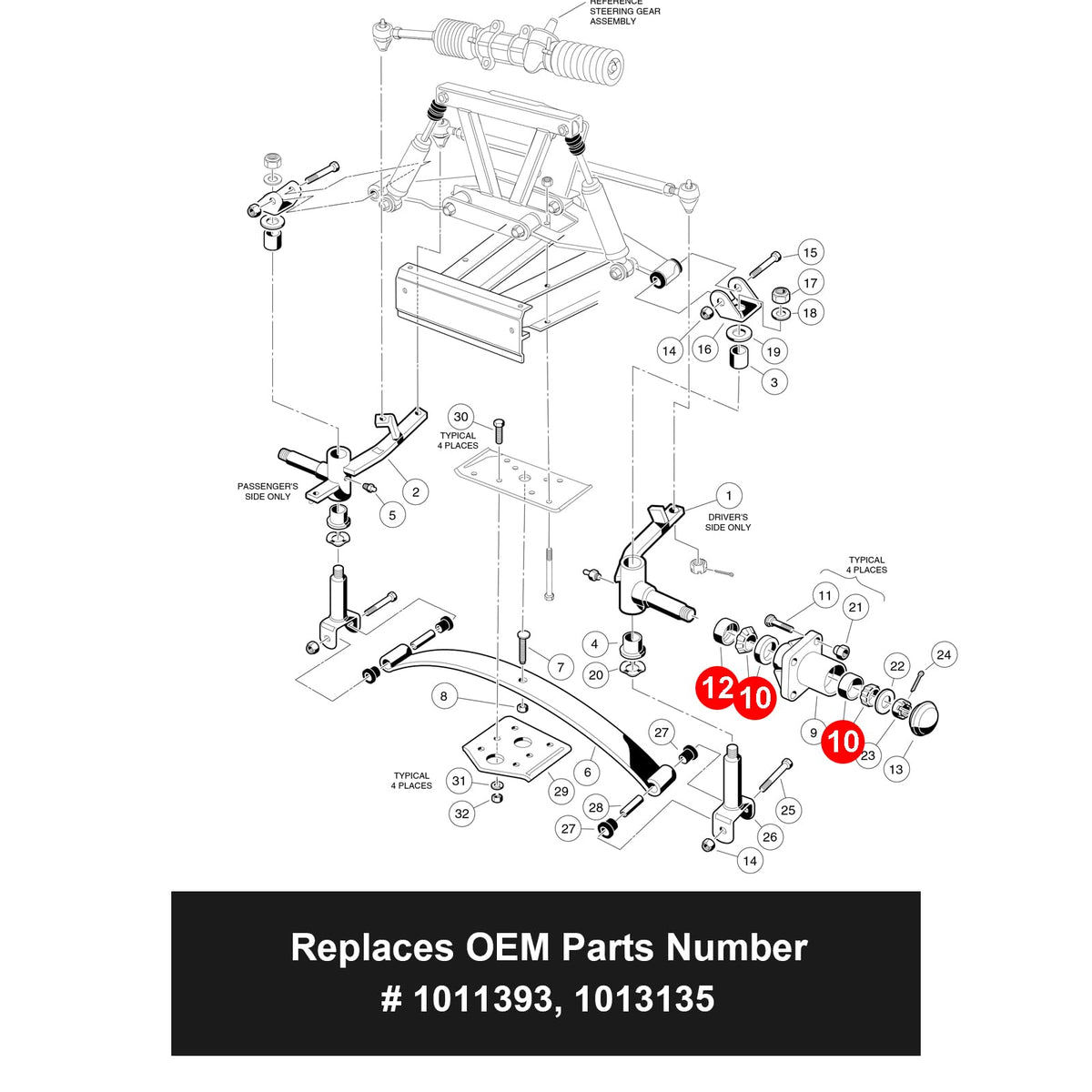 Roykaw kit compatible with Club Car DS and Carryall 1982-2002 models.
