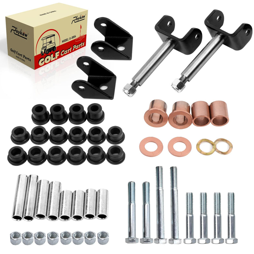 Roykaw front end king pin kit for Club Car DS improves steering stability.