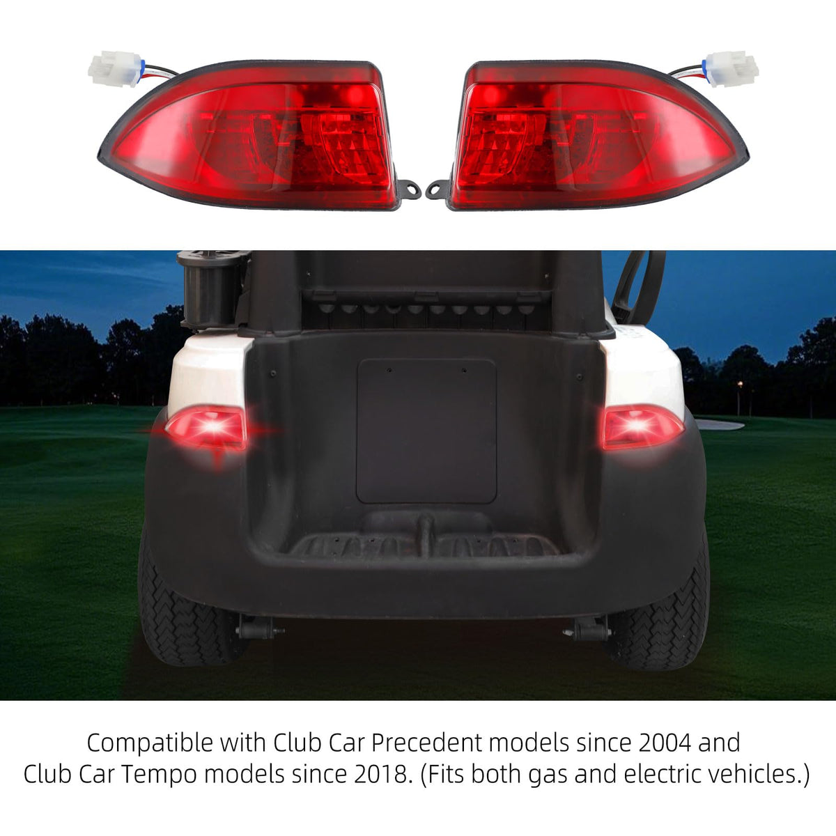 Roykaw Club Car Tempo taillights rear assembly for night driving