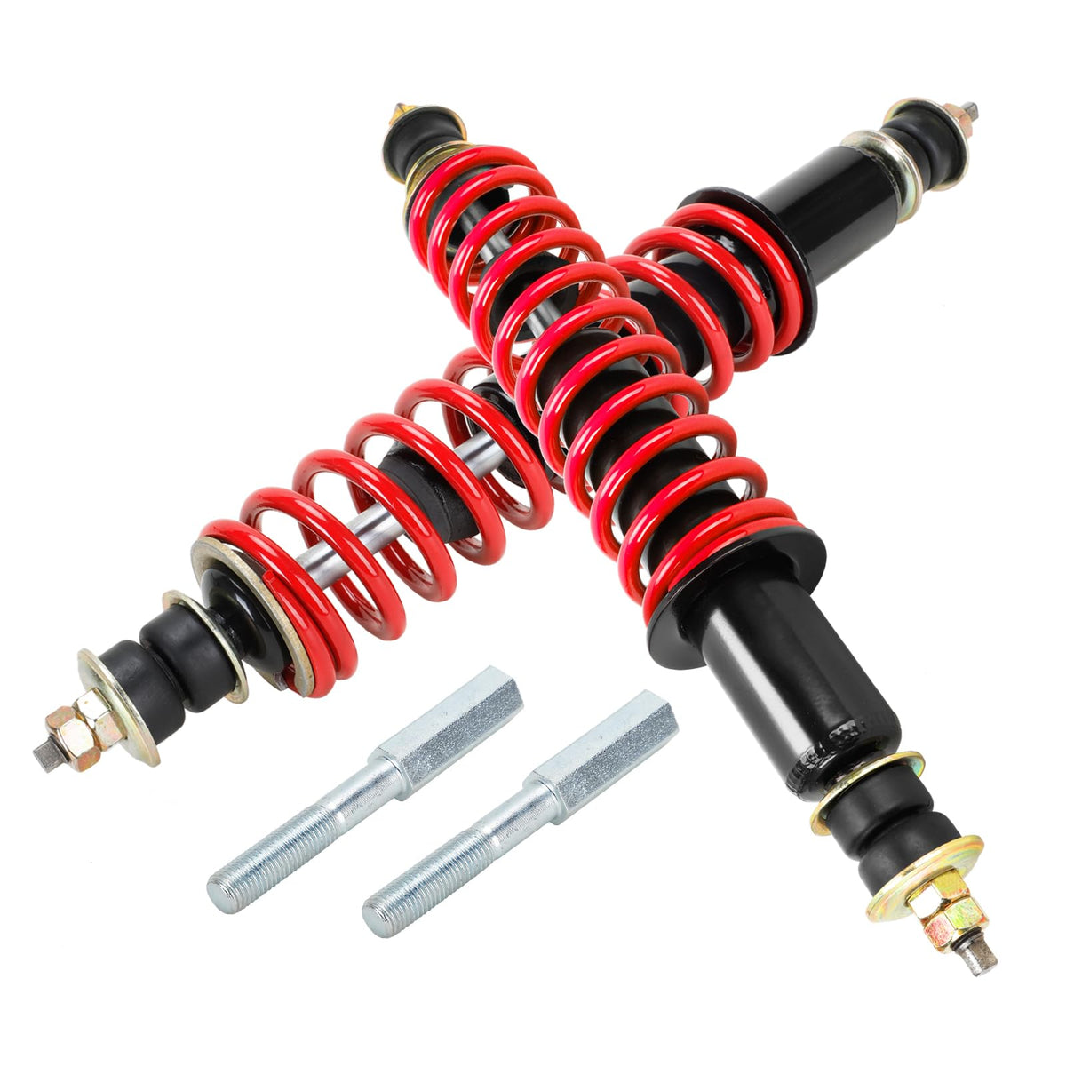 Coil-over shock design for smoother operation on bumpy terrain