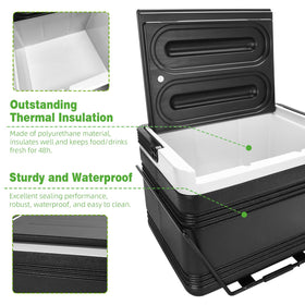 Roykaw compact dimensions fit neatly under seats on carts.