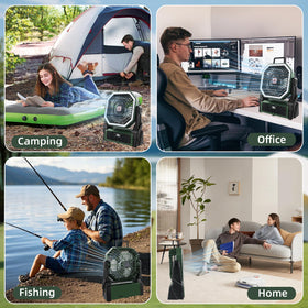 Roykaw compact fan fits in a golf bag for on-the-go cooling.