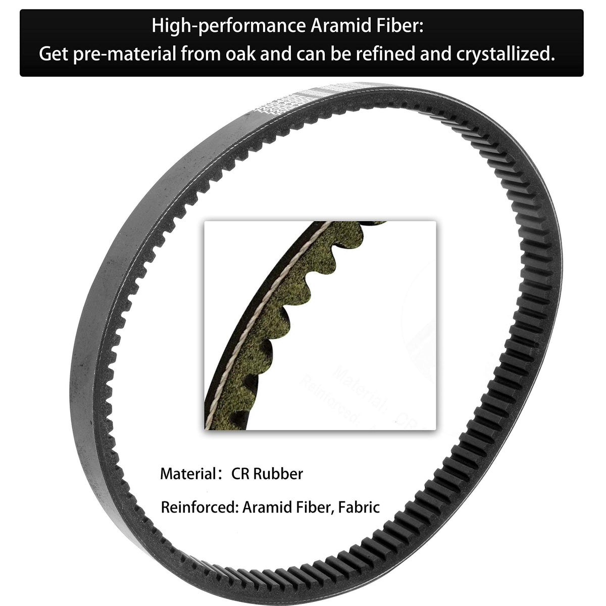 Roykaw drive belt dimensions shown for precise fit and replacement planning