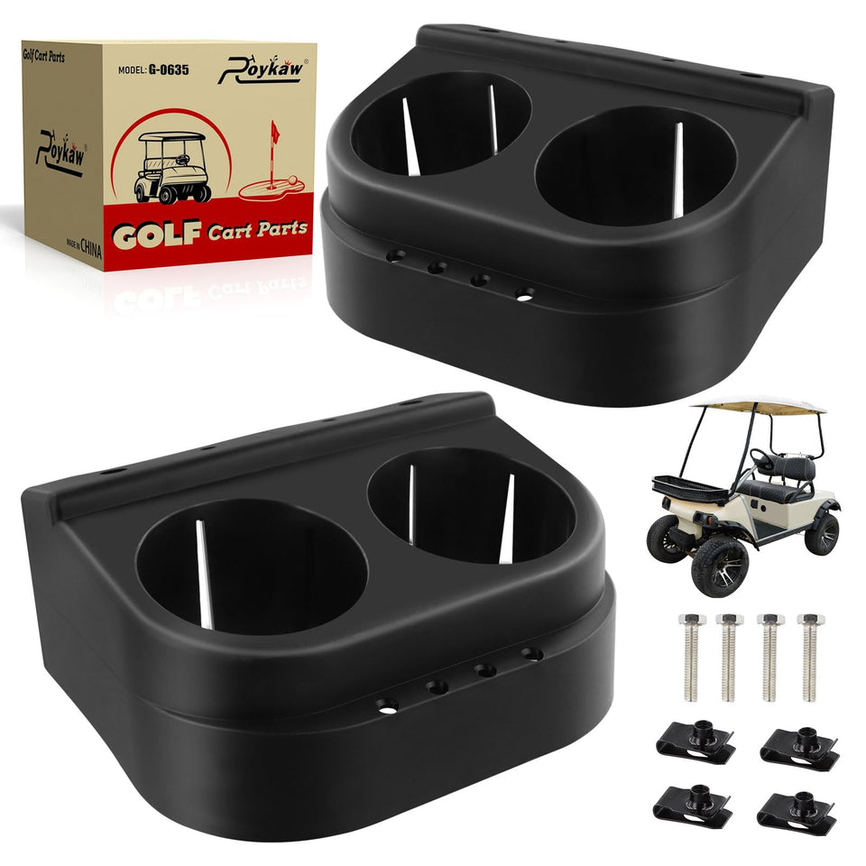 Roykaw dual cup holder on driver side for Club Car DS keeps drinks secure during travel