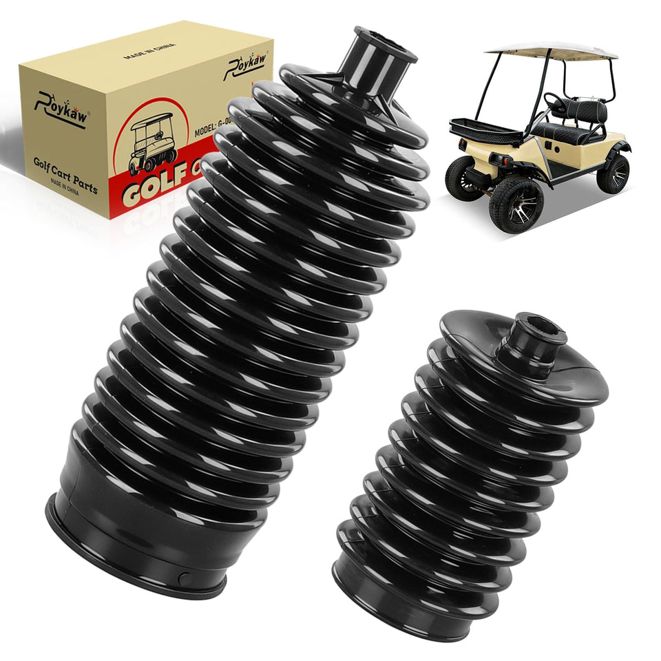 Roykaw dust boot set shields the steering rack on Club Car DS from dust and debris.
