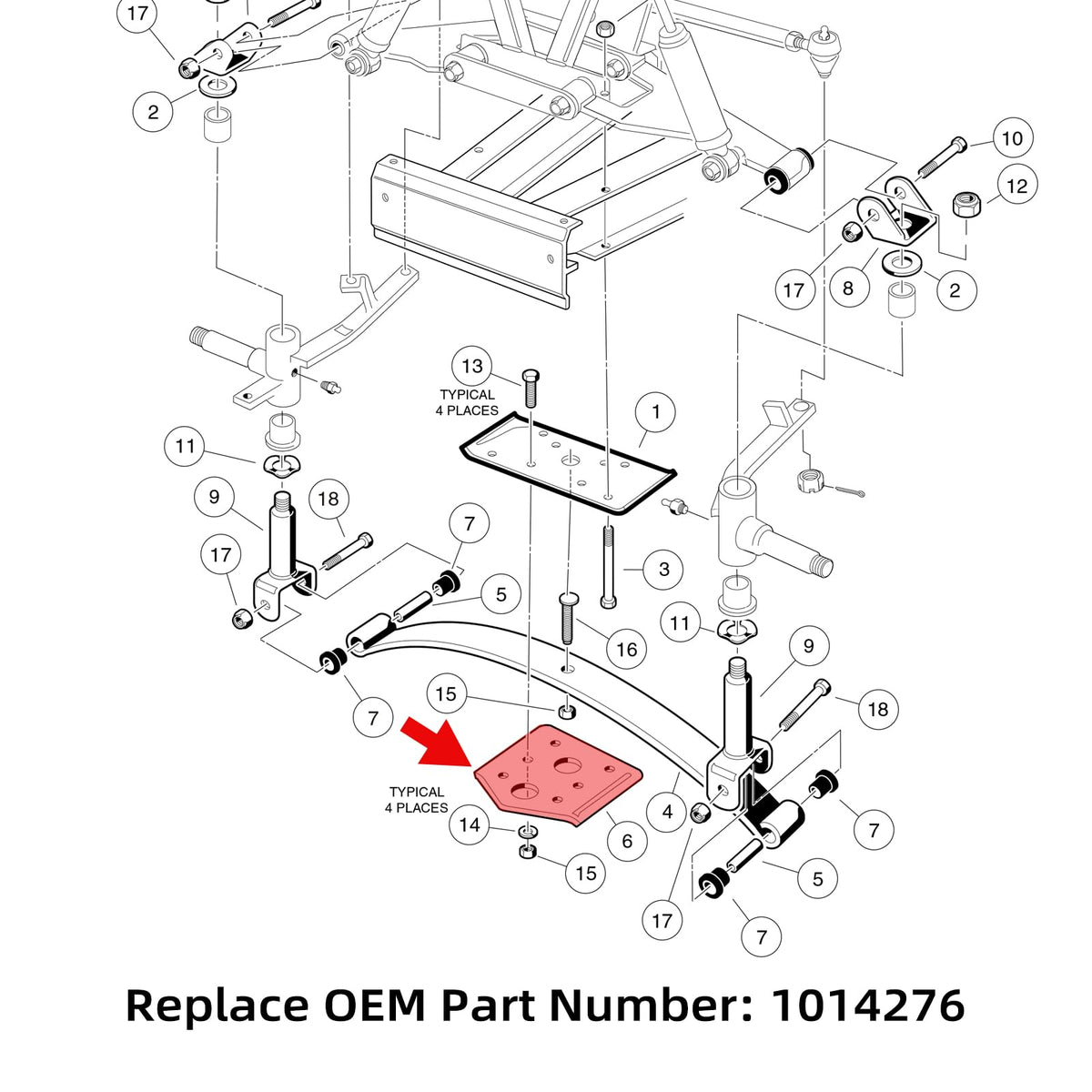 Roykaw easy-install front plate capturing worn OEM part