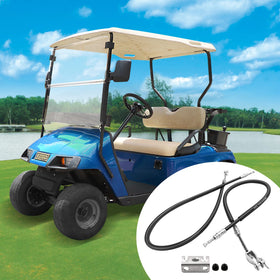 Roykaw EZGO brake cable on golf cart shows real-world replacement scenario.
