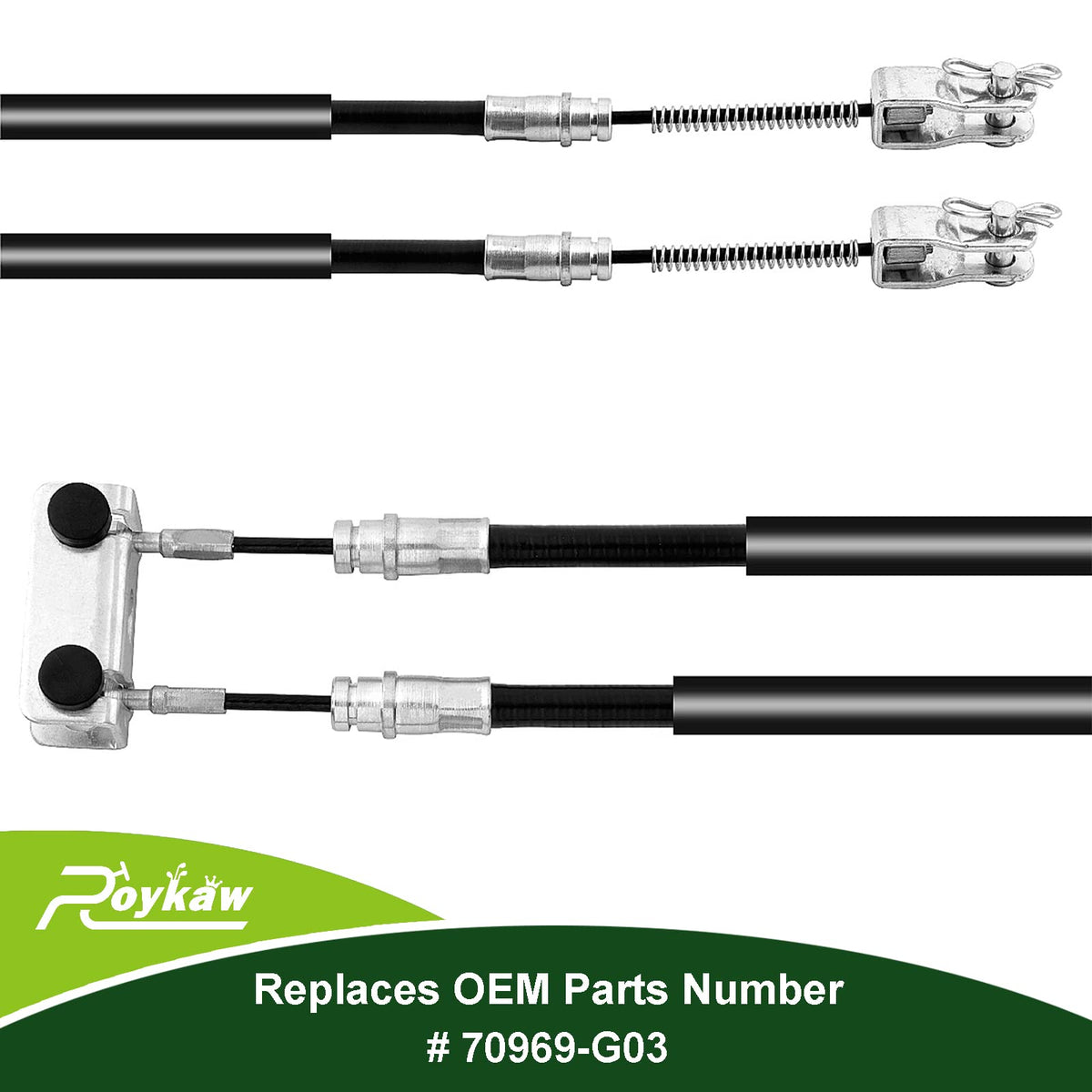 Roykaw packaging showing complete brake cable kit for EZGO TXT/Medalist.