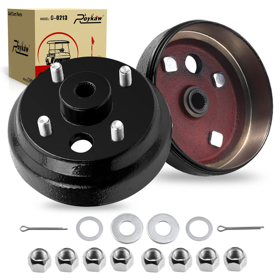 Roykaw EZGO brake drum with 30-teeth spline enables reliable engagement on 1991+ gas carts.