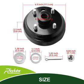 Four studs visible on the hub drum for stable mounting.