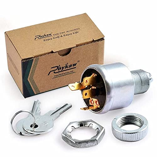 Roykaw EZGO ignition switch front view with robust 4-terminal design for reliable startup.