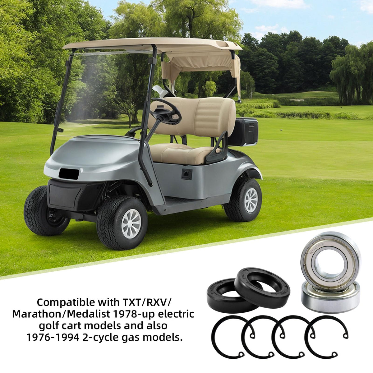 Roykaw EZGO rear axle kit installation guide suitable for TXT/RXV models.
