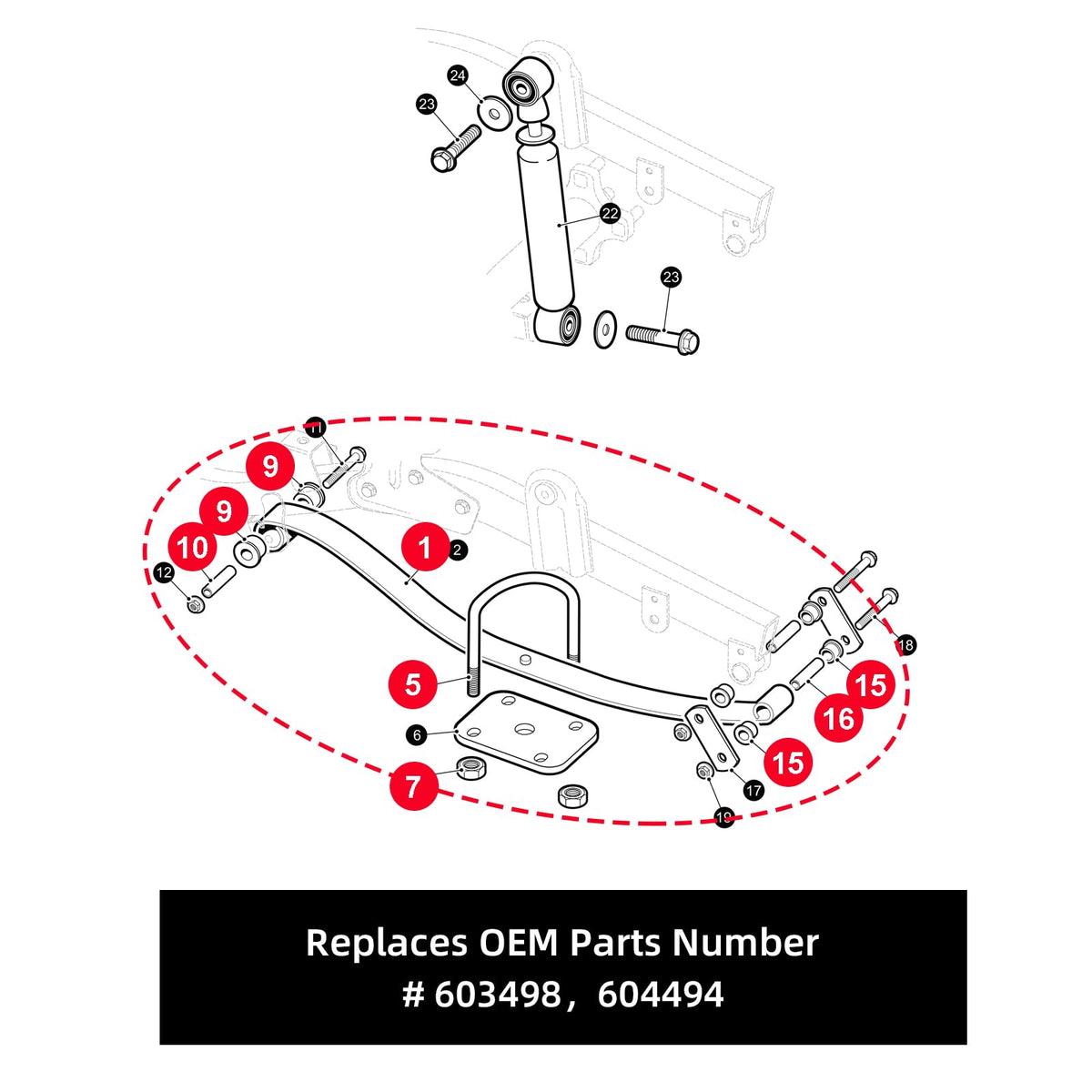 Roykaw EZGO RXV compatibility label with OEM numbers