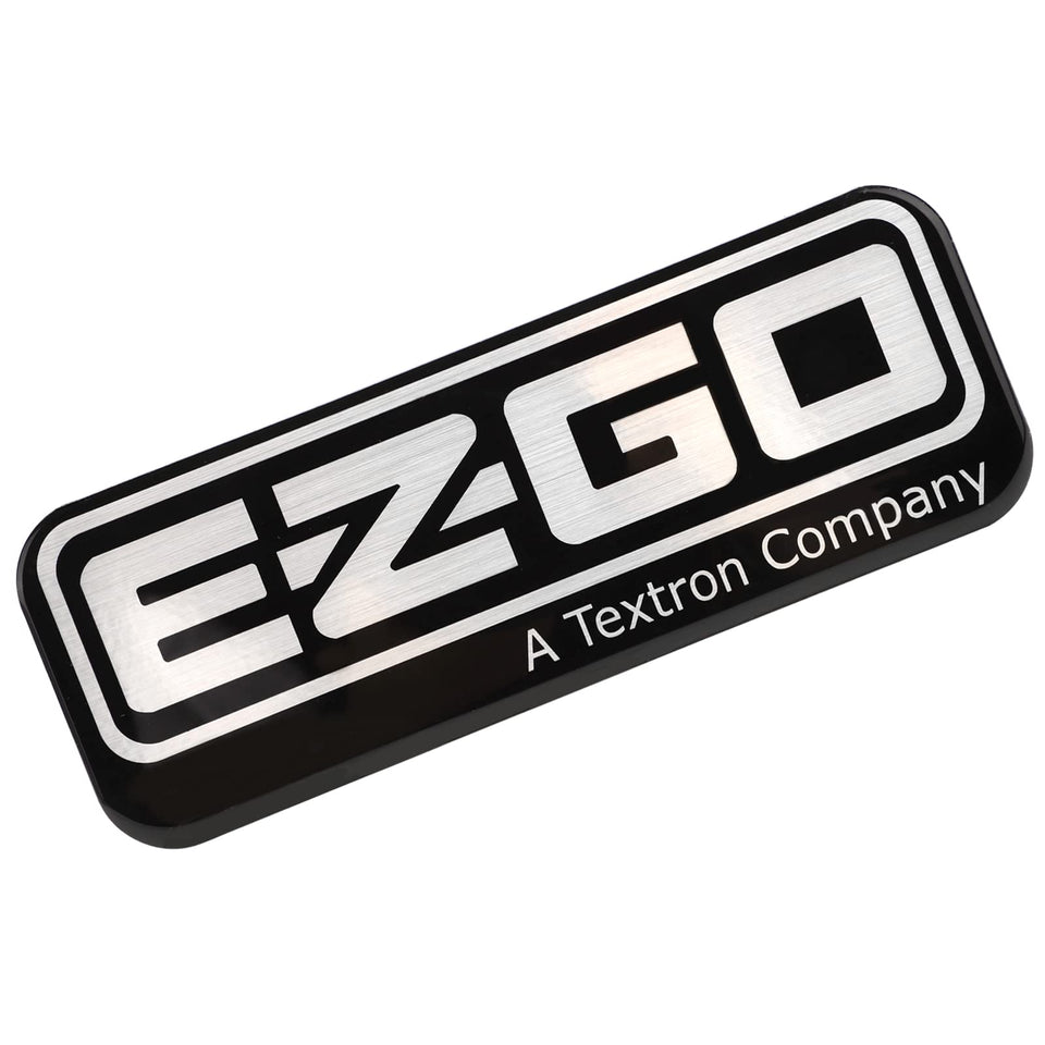 Roykaw EZGO RXV front nameplate shown with OEM-style fit and finish.