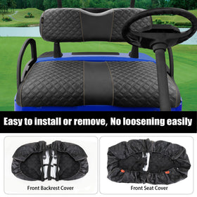 Roykaw RXV front seat cover durability and colorfast PVC resin surface.